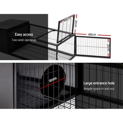 Rabbit Cage 122X52Cm Hutch Enclosure Carrier Metal