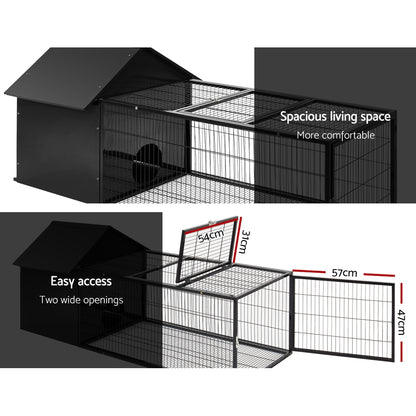 Rabbit Cage Hutch 162X60Cm Enclosure Metal