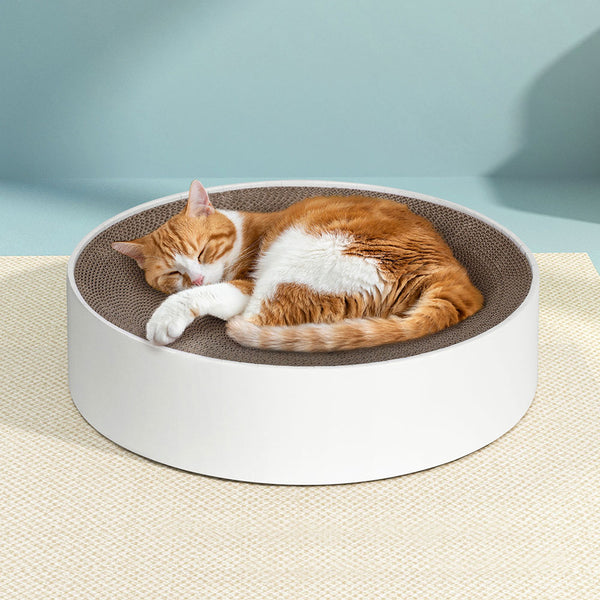  Cat Scratching Board Scratcher Cardboard Kitten Indoor Round Bed Catnip