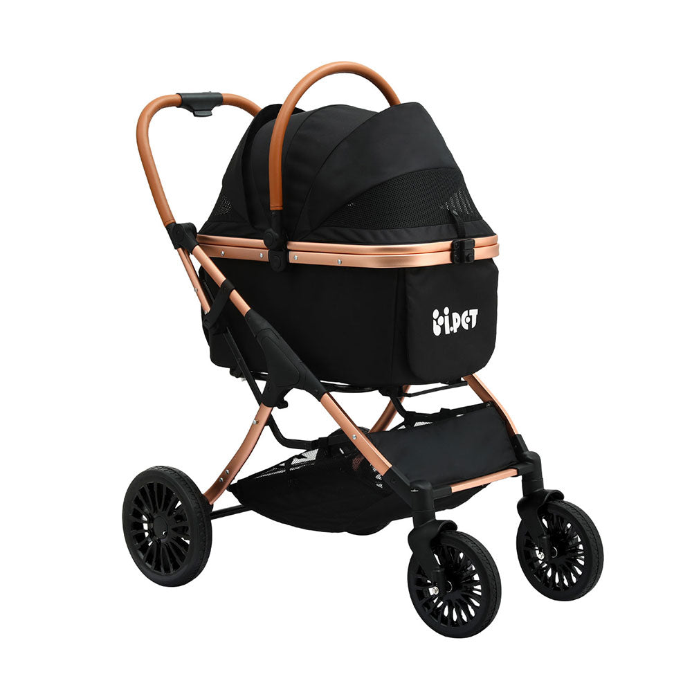 Pet Dog Stroller Pram Large Cat Carrier Travel Pushchair Foldable 4 Wheels