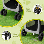 Pet Stroller Dog Pram Large Carrier Cat Travel Strollers 4 Wheels Trolley