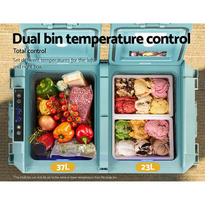 60L Portable Fridge Freezer Fridges Cooler Camping 12V/24V/240V Caravan