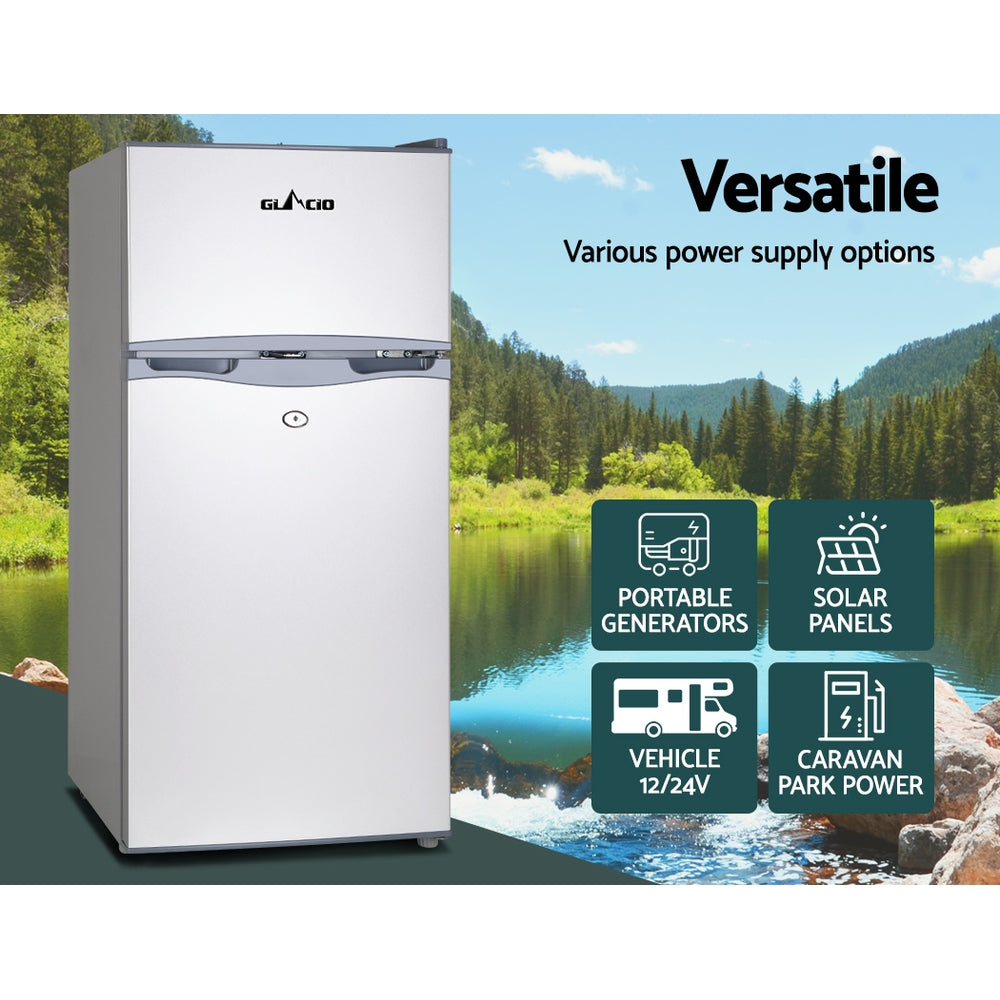 100L Portable Fridge Freezer Bar Upright Camping Caravan