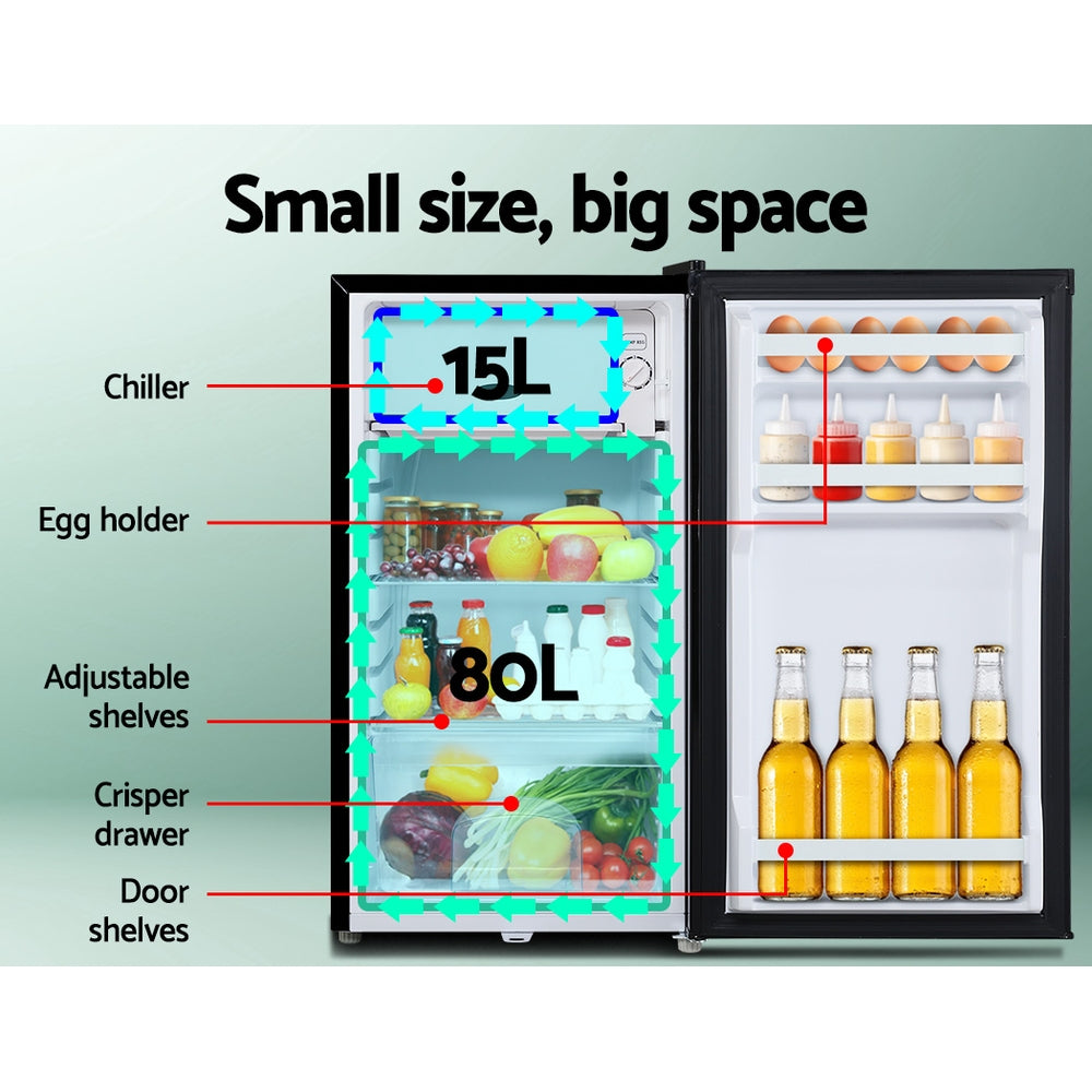 95L Portable Fridge Freezer Bar Upright Camping Caravan