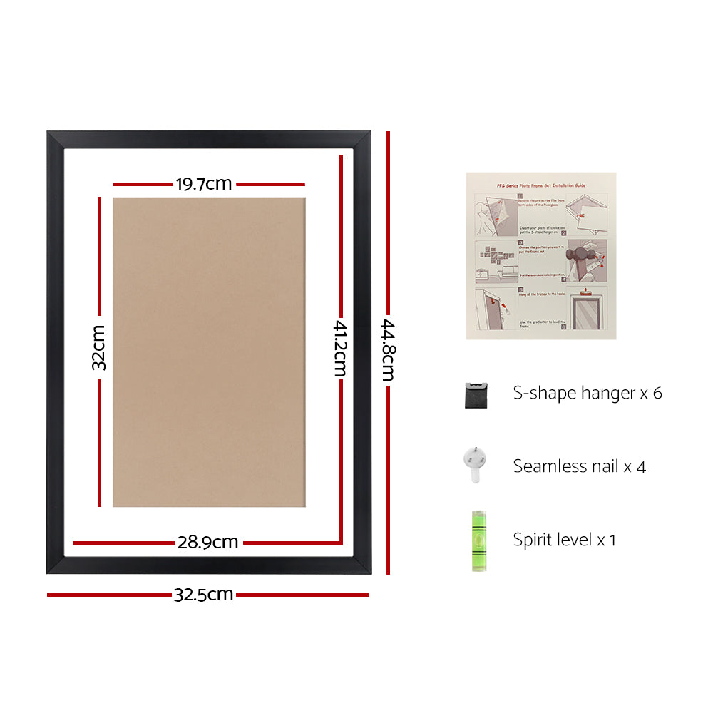 3 Pcs Photo Frame Wall Set Picture Home Decor Art Gift Present Black