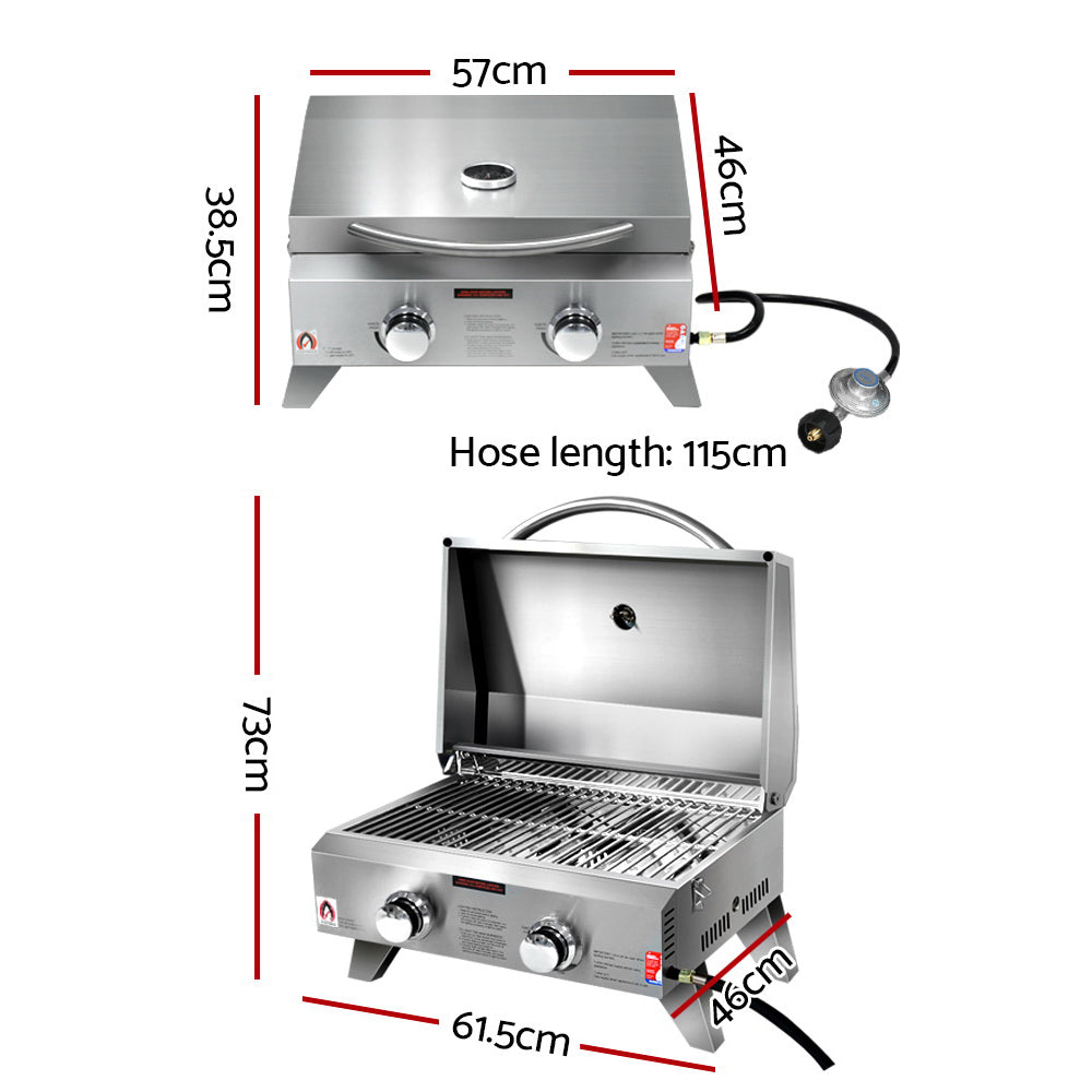 Portable Gas Bbq Grill 2 Burners