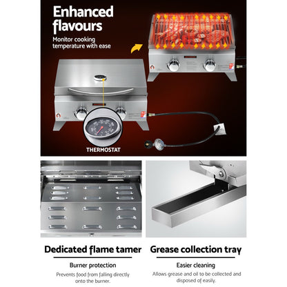 Portable Gas Bbq Grill 2 Burners