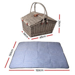 Deluxe 4 Person Picnic Basket Baskets Outdoor Insulated Blanket
