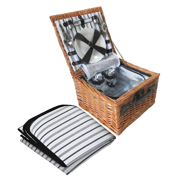  2 Person Picnic Basket Baskets Deluxe Outdoor Corporate Blanket Park