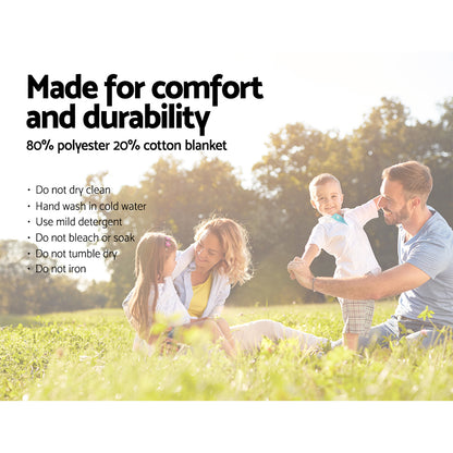 4 Person Picnic Basket Set Insulated Outdoor Blanket Bag - 130×150cm