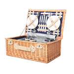 4 Person Picnic Basket Baskets Blue Deluxe Outdoor Corporate Blanket Park
