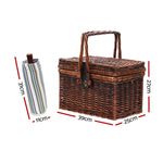 4 Person Picnic Basket Set Folding Insulated Bag