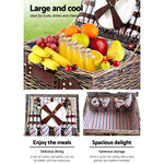 4 Person Picnic Basket Baskets Deluxe Outdoor Corporate Gift Blanket