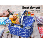 Picnic Basket Folding Bag Hamper Food Insulated Cover Storage