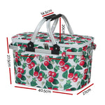 Picnic Basket Folding Bag Hamper Insulated Food Cover Storage