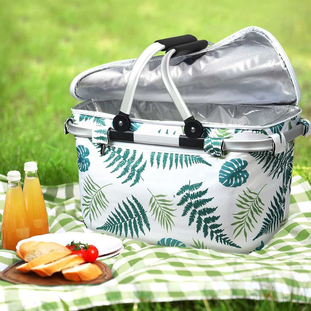 Picnic Basket Folding Bag Insulated Hamper Food Cover Storage