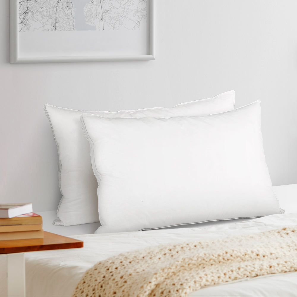 Duck Feather Down Pillow Luxury Twin Pack