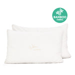 Memory Foam Pillow Bamboo Cover Twin Pack