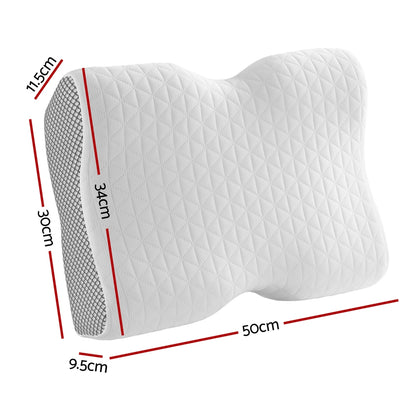 Memory Foam Pillow Contour Neck White