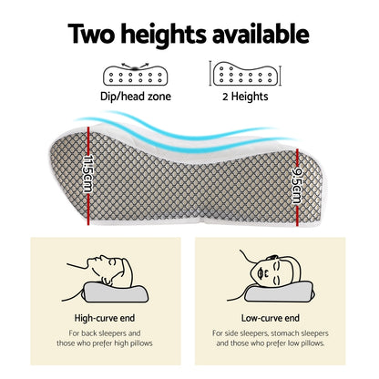 Memory Foam Pillow Contour Neck White