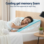 Adjustable Wedge Pillow Grey Fabric Upholstery King Size