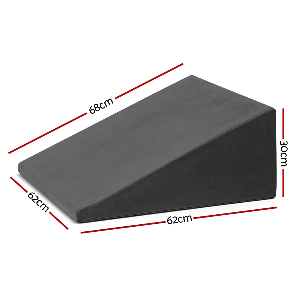 Grey Sleeping Wedge Pillow Comfortable Back and Leg Support