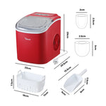 Portable Ice Maker Machine Ice Cube Tray 12kg Black/Grey/Red