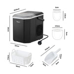 Portable Ice Maker Machine Ice Cube Tray 12kg Black/Grey/Red
