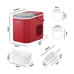 Portable Ice Maker Machine Ice Cube Tray 12kg Black/Grey/Red