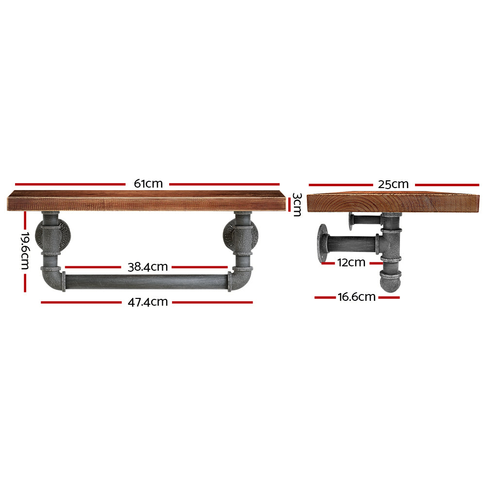 Floating Diy Pipe Shelf - Ives