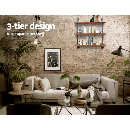 Floating Diy Pipe Shelf 3 Tiers - Irma