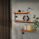 Display Shelves Bookshelf Industrial DIY Pipe Shelf Wall Brackets