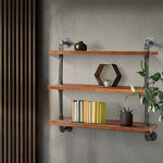 Display Wall Shelves Industrial DIY Pipe Shelf Brackets Bookshelf