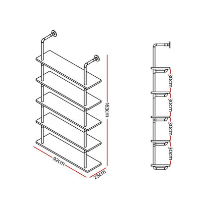 Floating Diy Pipe Shelf 5 Tiers - Issa