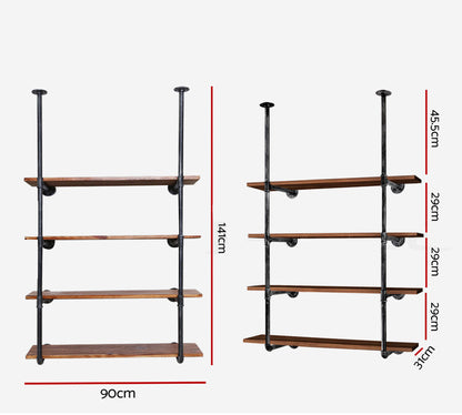 Bookshelf Diy Pipe Shelf 4 Tiers - Inge