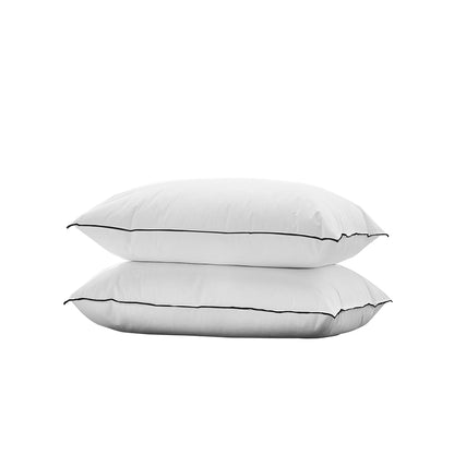 75 x 50cm Pillow with Duck Feather Standard Pillow Cotton Cover Twin Pack