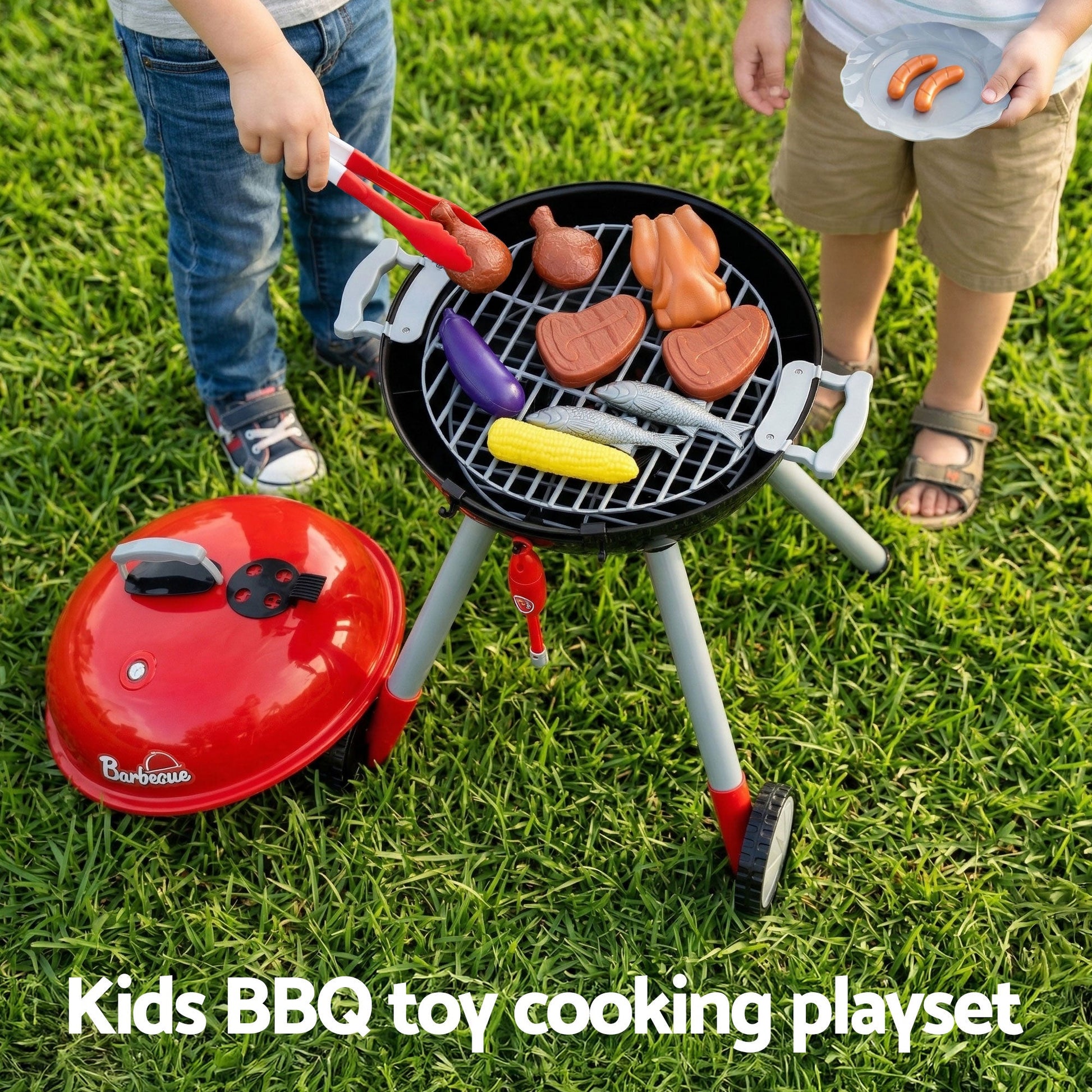 Kids BBQ Playset Pretend Kitchen Role Play Toy | Home & Living - 4