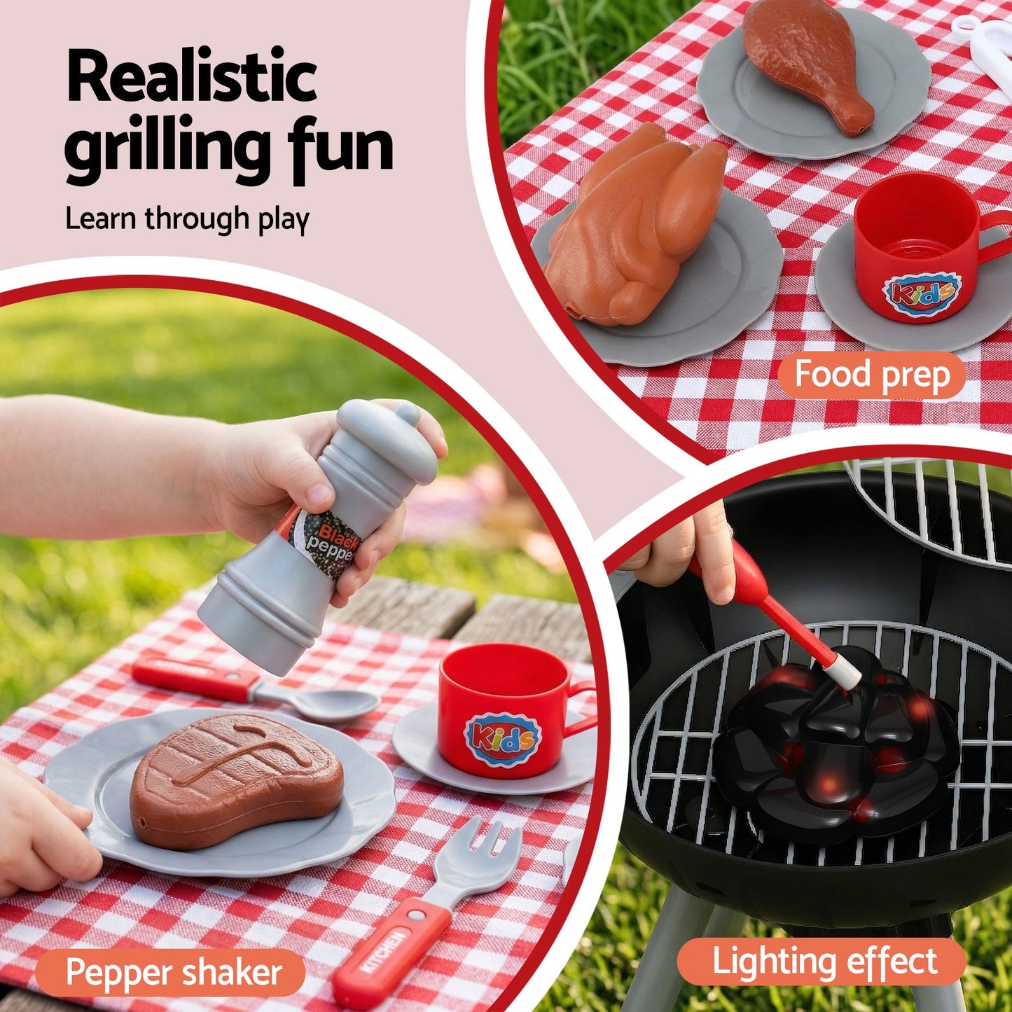 Kids BBQ Playset Pretend Kitchen Role Play Toy | Home & Living - 5