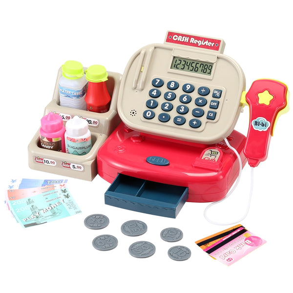  Kids Cash Register Calculator Pretend Play Shops Money Checkout Toys Set