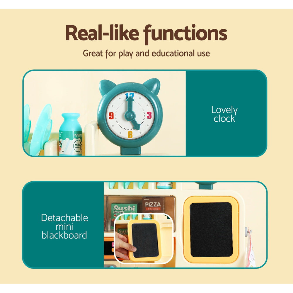 Kids Kitchen Pretend Play Set Cooking Sound Steam Light Function - 69.5×27.5×92.5cm