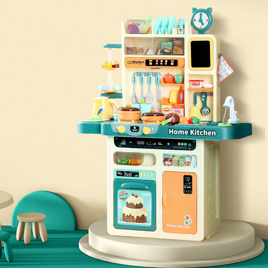Kids Kitchen Pretend Play Set Cooking Sound Steam Light Function - 69.5×27.5×92.5cm