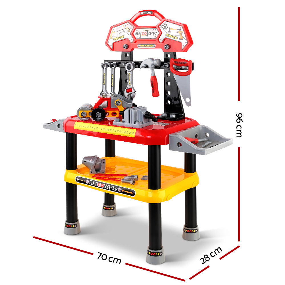 Kids Pretend Workbench Diy Tools 97 Piece Children Role Play Toys Red