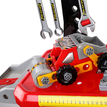 Kids Pretend Workbench Diy Tools 97 Piece Children Role Play Toys Red