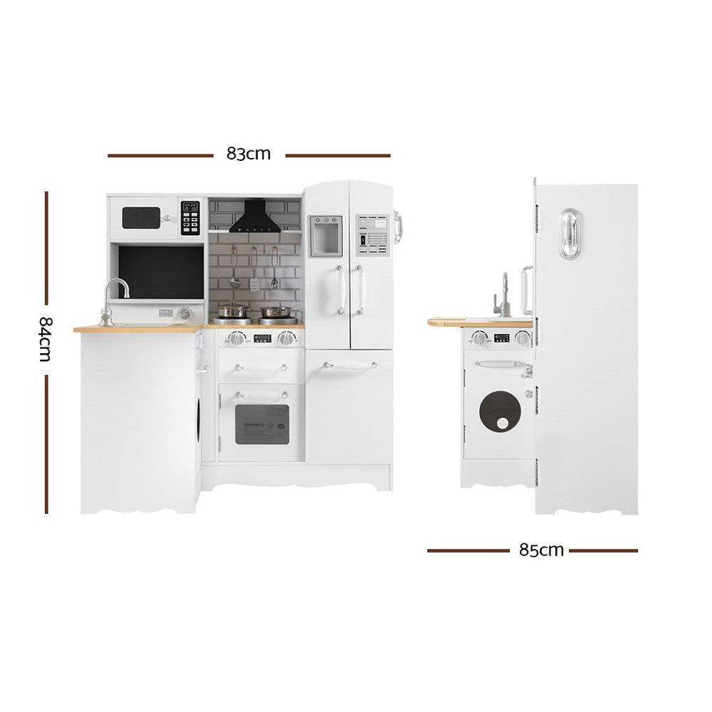 Kids Wooden Kitchen Play Set With Fridge