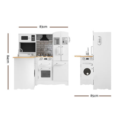 Kids Wooden Kitchen Play Set With Fridge