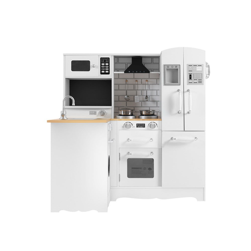 Kids Wooden Kitchen Play Set With Fridge