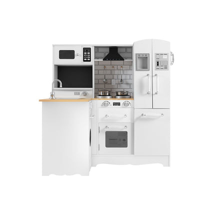 Kids Wooden Kitchen Play Set With Fridge