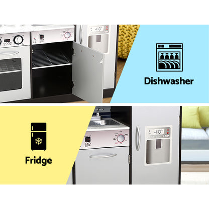 Kids Wooden Kitchen Play Set With Oven & Fridge