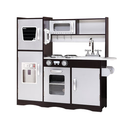 Kids Wooden Kitchen Play Set With Stove & Fridge