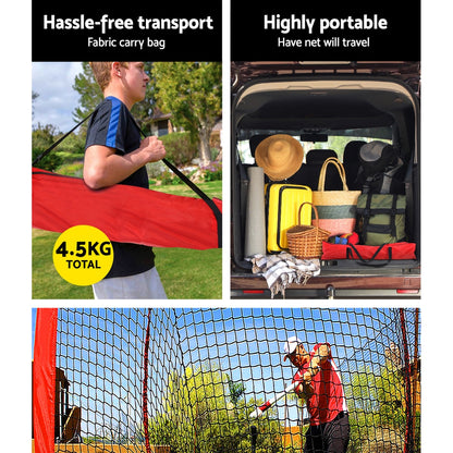 7Ft Baseball Net Pitching Kit With Stand Softball Training Aid Sports
